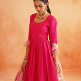 RANI ANARKALI KURTA , PANT AND ODHANI SET OF 3