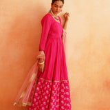 RANI ANARKALI KURTA , PANT AND ODHANI SET OF 3