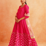 RANI ANARKALI KURTA , PANT AND ODHANI SET OF 3