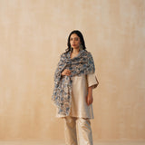 BEIGE GAURI KURTA, PANTS & ODHANI SET OF THREE