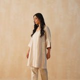BEIGE GAURI KURTA, PANTS & ODHANI SET OF THREE