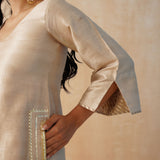 BEIGE GAURI KURTA, PANTS & ODHANI SET OF THREE
