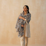 BEIGE GAURI KURTA, PANTS & ODHANI SET OF THREE
