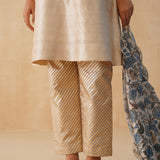 BEIGE GAURI KURTA, PANTS & ODHANI SET OF THREE