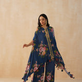 NAVY KAI CAPE TOP & PANTS SET OF TWO