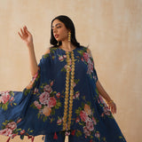 NAVY KAI CAPE TOP & PANTS SET OF TWO