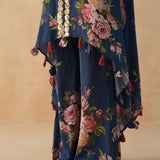 NAVY KAI CAPE TOP & PANTS SET OF TWO