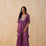 PURPLE MIRA KAFTAN TOP & SHARARA SET OF TWO