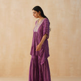 PURPLE MIRA KAFTAN TOP & SHARARA SET OF TWO
