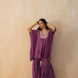 PURPLE MIRA KAFTAN TOP & SHARARA SET OF TWO