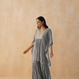 GREY MIRA KAFTAN & SHARARA SET OF TWO