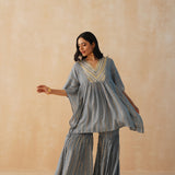 GREY MIRA KAFTAN & SHARARA SET OF TWO