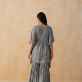 GREY MIRA KAFTAN & SHARARA SET OF TWO