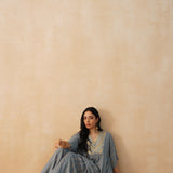 GREY MIRA KAFTAN & SHARARA SET OF TWO