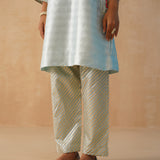BABY BLUE GAURI KURTA, PANTS & ODHANI SET OF THREE