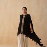 BLACK KAI CAPE TOP AND PANTS SET OF TWO