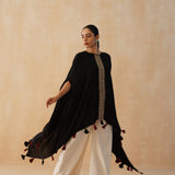 BLACK KAI CAPE TOP AND PANTS SET OF TWO
