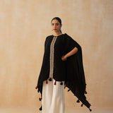 BLACK KAI CAPE TOP AND PANTS SET OF TWO