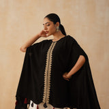 BLACK KAI CAPE TOP AND PANTS SET OF TWO