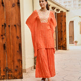 ORNAGE MIRA KAFTAN TOP WITH FLAIR PANTS SET OF TWO