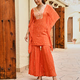 ORNAGE MIRA KAFTAN TOP WITH FLAIR PANTS SET OF TWO
