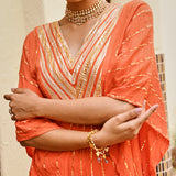 ORNAGE MIRA KAFTAN TOP WITH FLAIR PANTS SET OF TWO