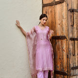 TISSUE MIRA KAFTAN WITH COTTON SLIP AND PANTS