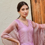 TISSUE MIRA KAFTAN WITH COTTON SLIP AND PANTS