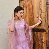 TISSUE MIRA KAFTAN WITH COTTON SLIP AND PANTS