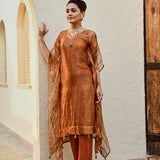 TISSUE MIRA KAFTAN WITH COTTON SLIP AND PANTS