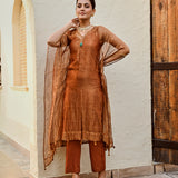 TISSUE MIRA KAFTAN WITH COTTON SLIP AND PANTS