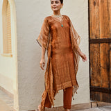 TISSUE MIRA KAFTAN WITH COTTON SLIP AND PANTS