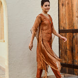 TISSUE MIRA KAFTAN WITH COTTON SLIP AND PANTS