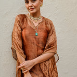 TISSUE MIRA KAFTAN WITH COTTON SLIP AND PANTS
