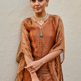 TISSUE MIRA KAFTAN WITH COTTON SLIP AND PANTS