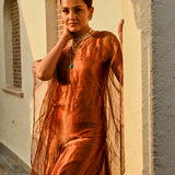 TISSUE MIRA KAFTAN WITH COTTON SLIP AND PANTS