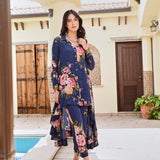 NAVY FLORAL RIA COORD SET OF TWO