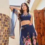 DISHA CROP TOP , LEHENGA & ODHANI SET