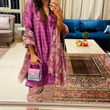 TWINKLE KHANNA | PURPLE GAURI KURTA WITH PANTS AND ODHANI SET