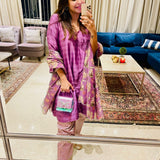 TWINKLE KHANNA | PURPLE GAURI KURTA WITH PANTS AND ODHANI SET