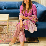 TWINKLE KHANNA | PURPLE GAURI KURTA WITH PANTS AND ODHANI SET