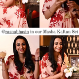 SAKSHI MEHRA I BEIGE & RED FLORAL MASHA KAFTAN