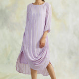 LILAC COTTON LUREX ZIVA COWL DRESS