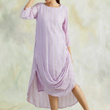 LILAC COTTON LUREX ZIVA COWL DRESS