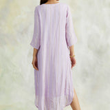 LILAC COTTON LUREX ZIVA COWL DRESS