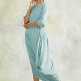POWDER BLUE ZIVA COWL DRESS