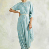POWDER BLUE ZIVA COWL DRESS