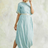 POWDER BLUE ZIVA COWL DRESS