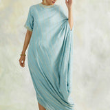 POWDER BLUE ZIVA COWL DRESS