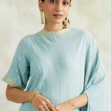 POWDER BLUE ZIVA COWL DRESS